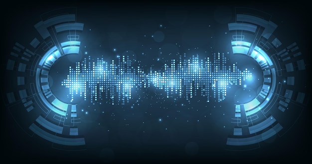 Vector music equalizer on dark blue background