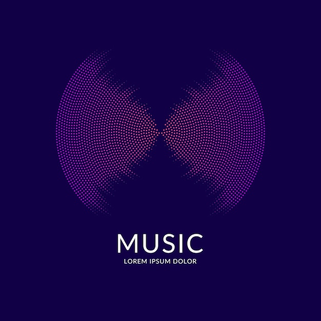 Music equalizer. Vector abstract background with dynamic waves, line and particles. Illustration suitable for design