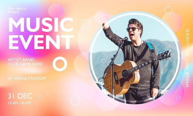 Music event horizontal poster template