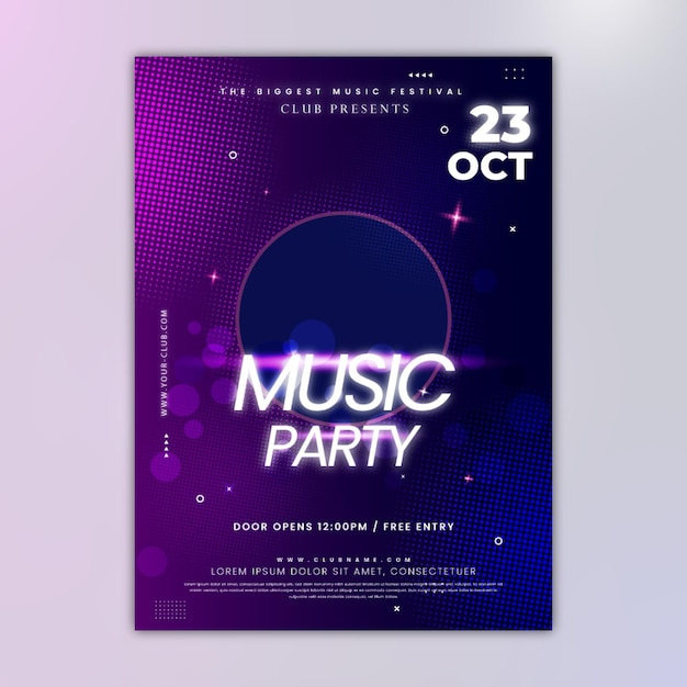 Vector music event poster design template