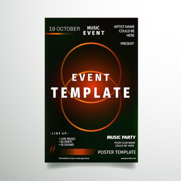 Modello di poster per eventi musicali