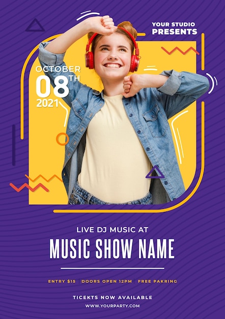 Vector music event poster template