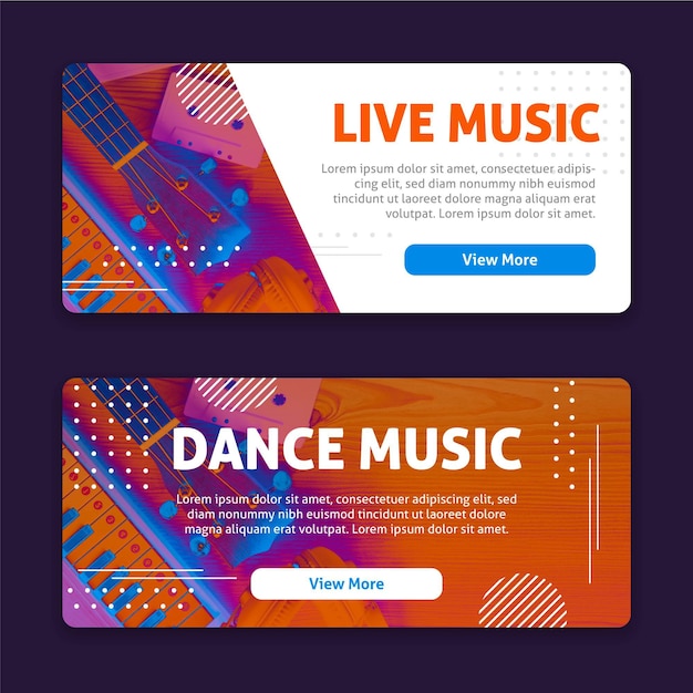 Vector music fest banners design