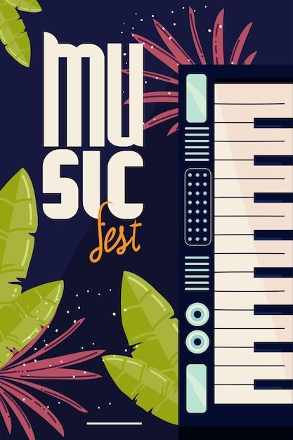 Vector music fest card