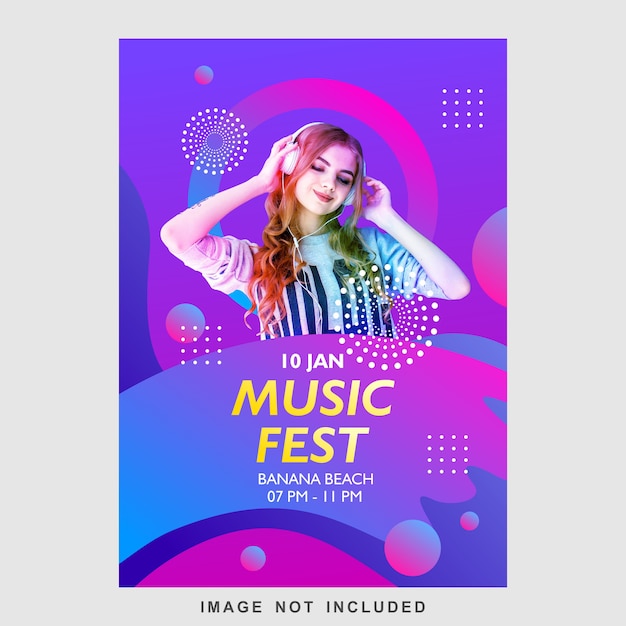 music fest flyer poster design template