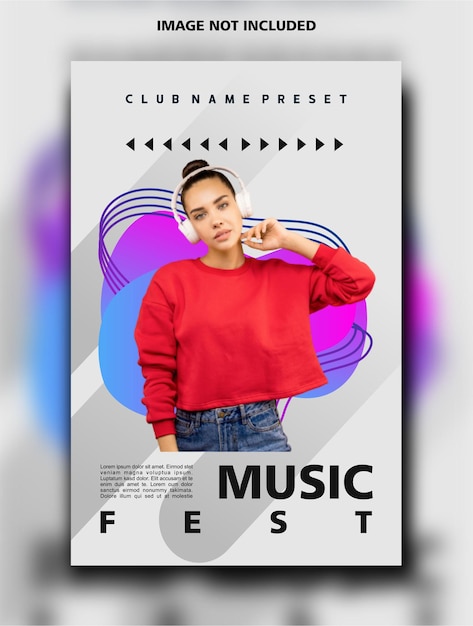 Vector music fest vertical design templat