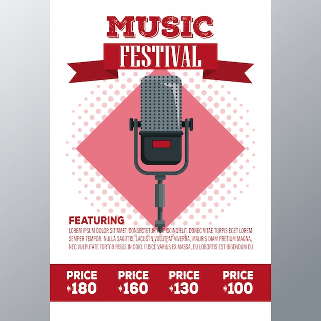 Vector music festival concert hall flyer