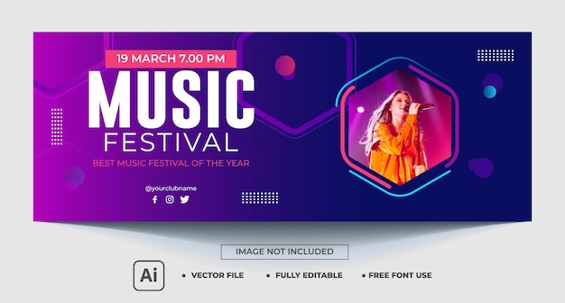 music festival facebook cover template