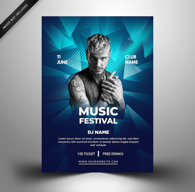 Vector music festival flyer template.