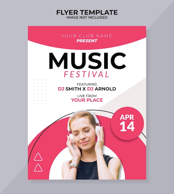 Vector music festival flyer template