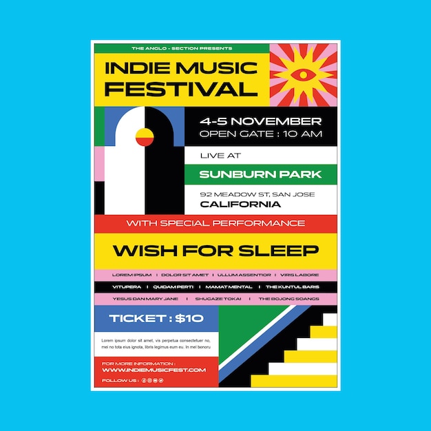 Music festival flyer template