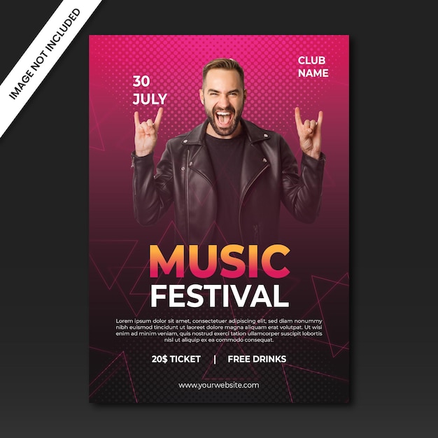 Vector music festival flyer template