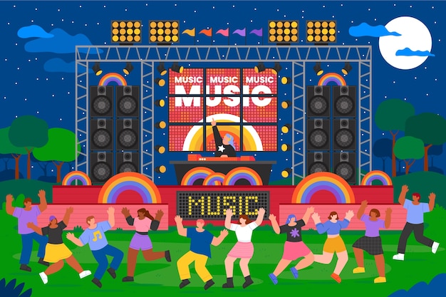 Vector music festival illustration