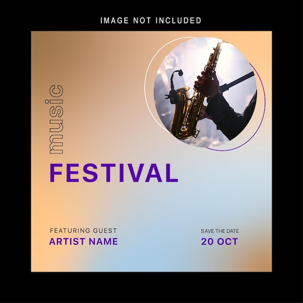 Vector music festival instagram post template