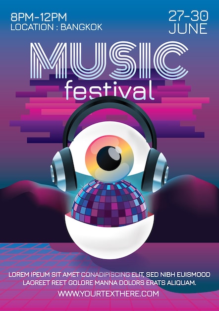 Vector music festival poster for party