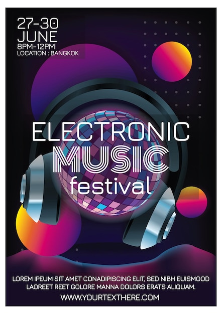 Vector music festival poster for party