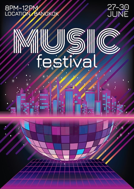 music festival poster for party