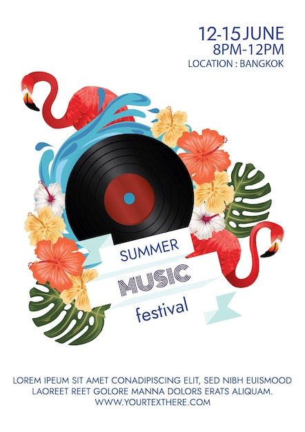music festival poster summer beach party