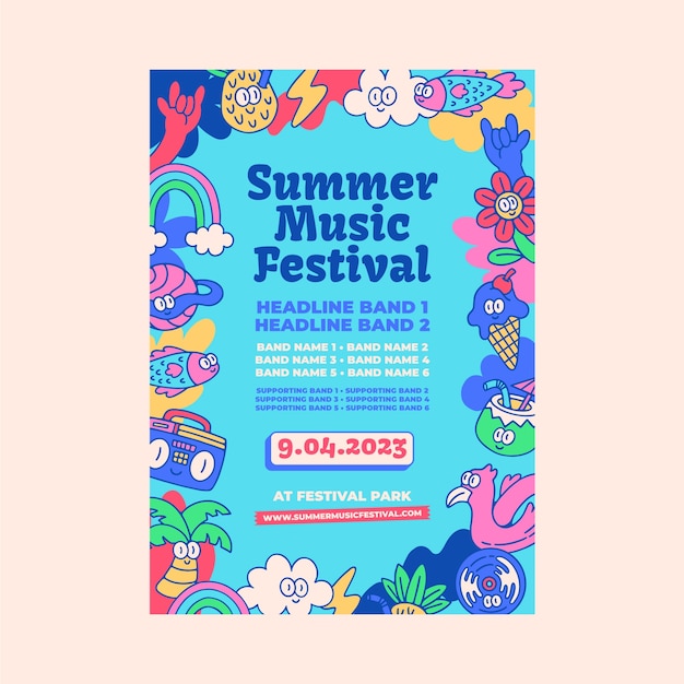 Music festival poster template design