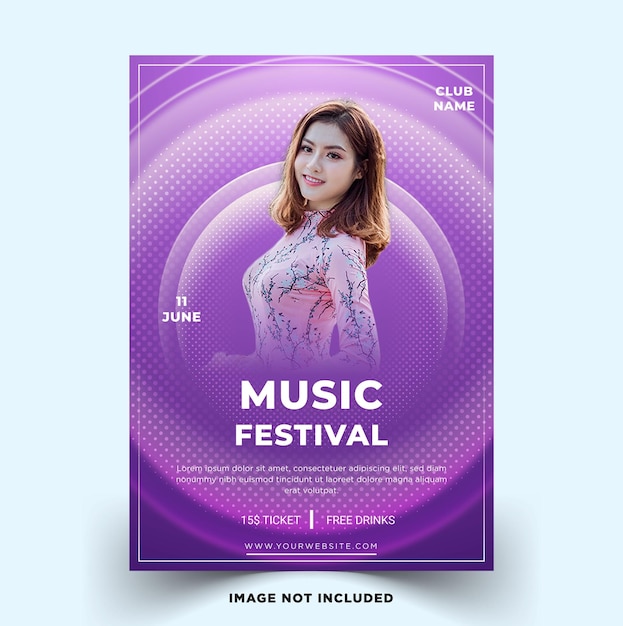 Vector music festival poster template vector eps template