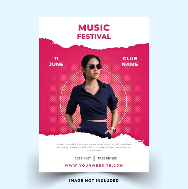 Vector music festival poster template vector template