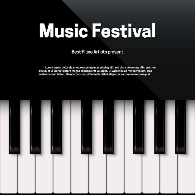 Vector music festival poster template with text space