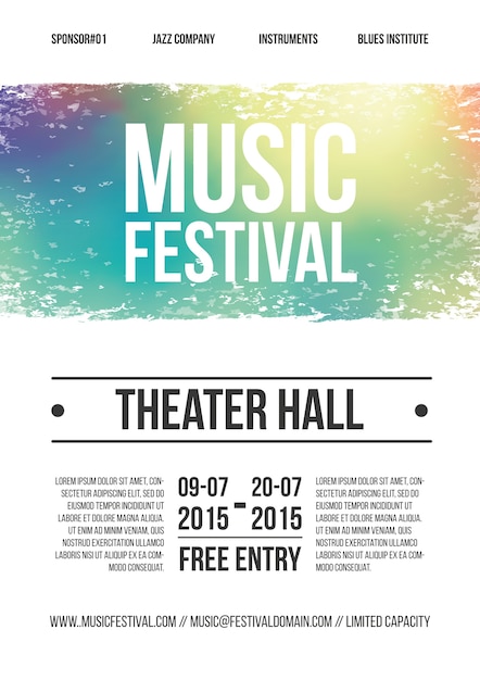 Vector music festival poster template