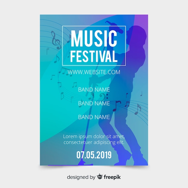 Music festival poster template