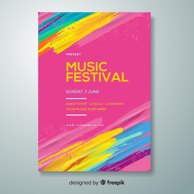 Vector music festival poster template