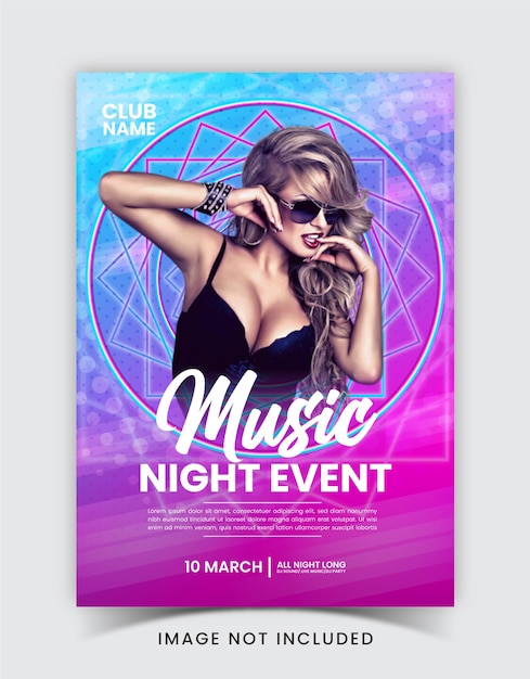 Vector music festival poster template