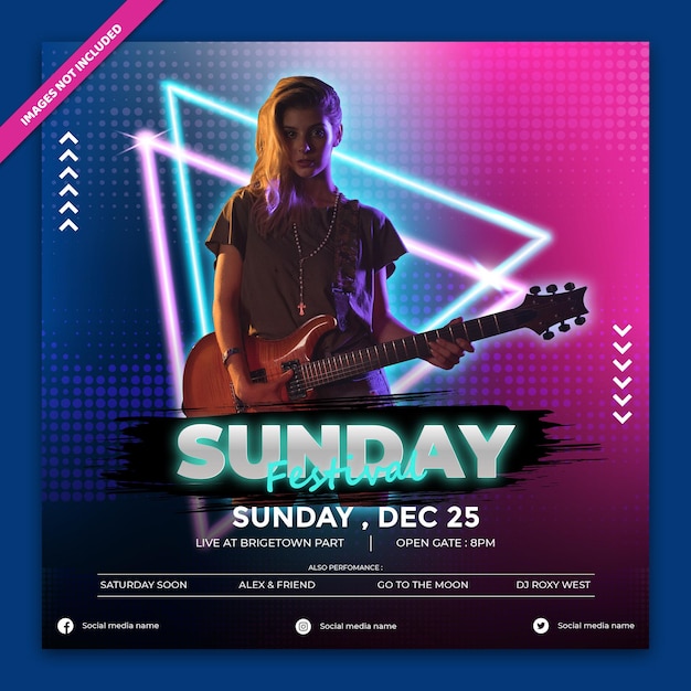 Vector music festival poster template