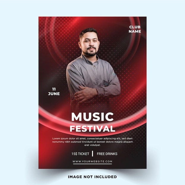 Vector music festival poster vector eps template