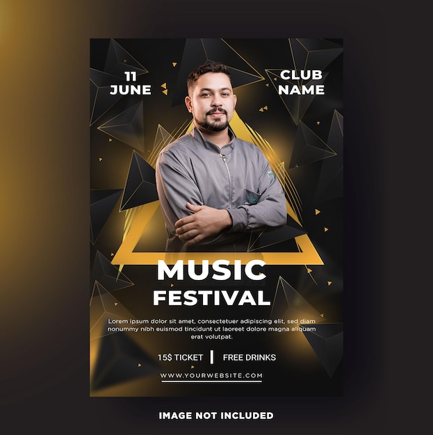 Music festival poster vector EPS template