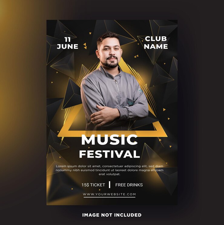 Music festival poster vector EPS template