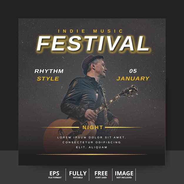 Vector music festival promotion banner social media