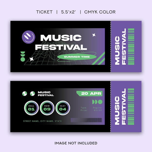 Vector music festival ticket