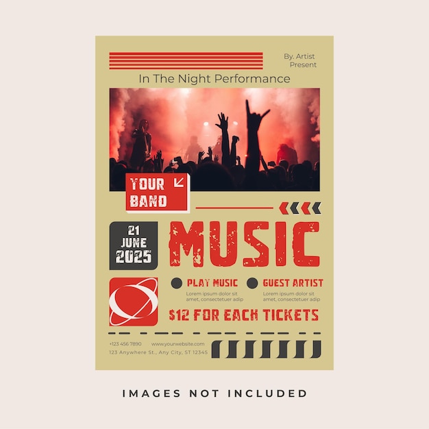 Vector music flyer template