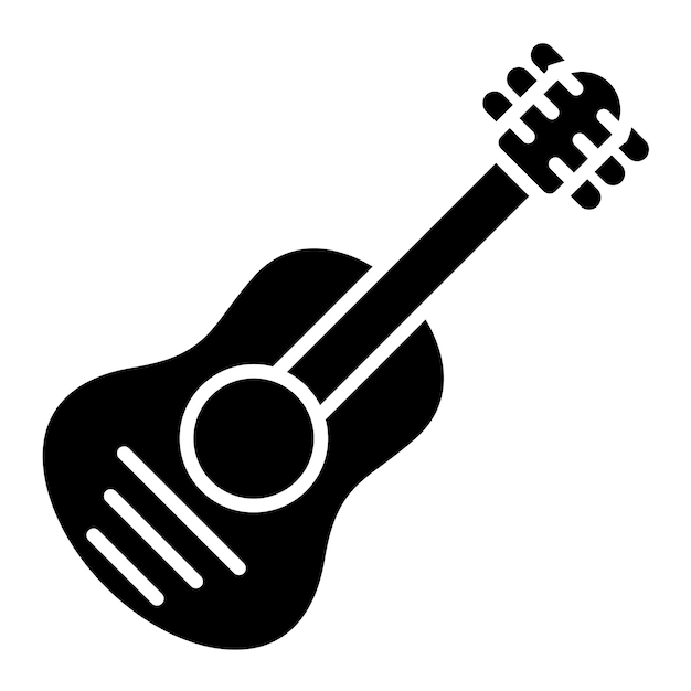 Music Glyph Solid Black Illustration