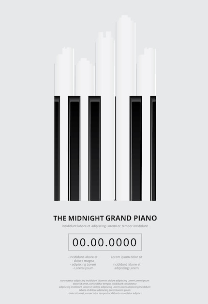 Vector music grand piano poster background template
