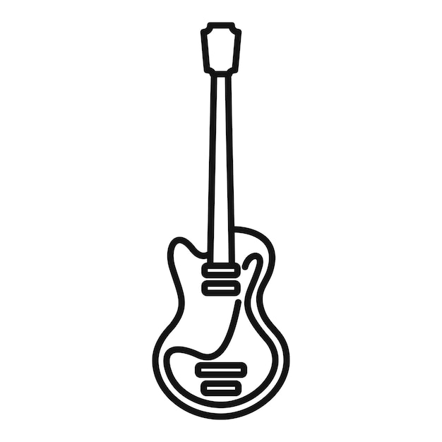 Music guitar icon Outline music guitar vector icon for web design isolated on white background