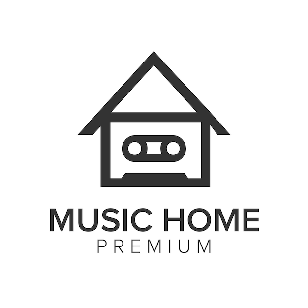 Music home logo icon vector template