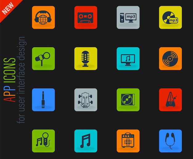 Vector music icon set