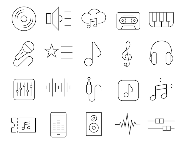 Vector music icons