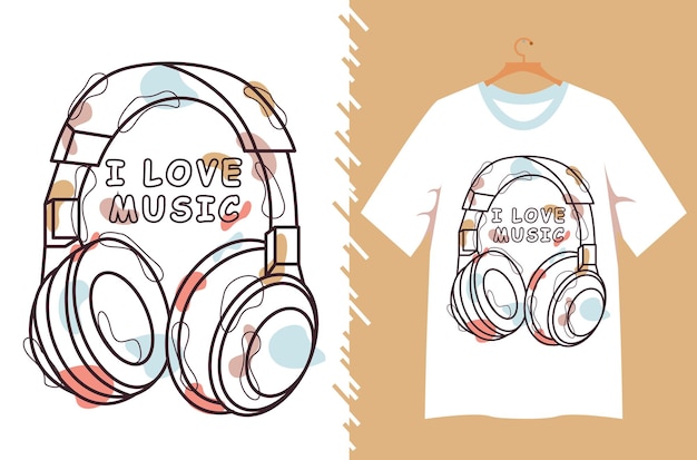 music illustration for t shirt design