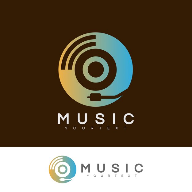 Music initial letter o logo design