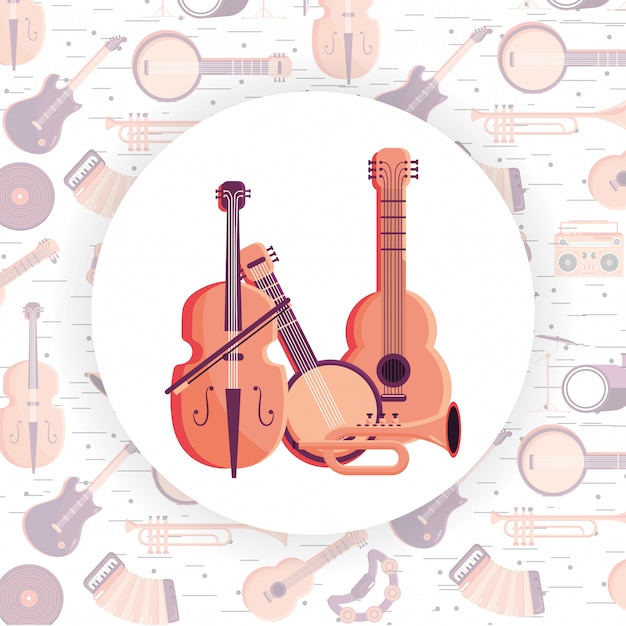 Music instrument cartoon