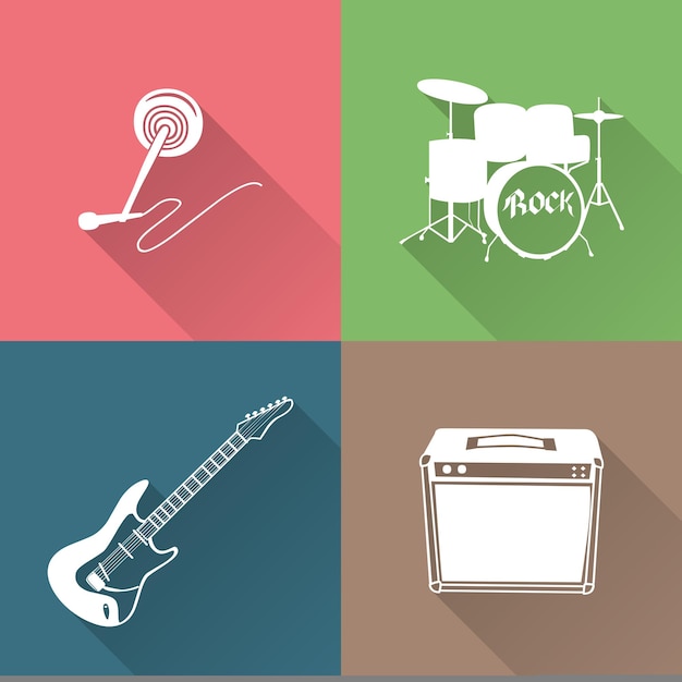 Music instruments icon illustration. Creative and luxury cover