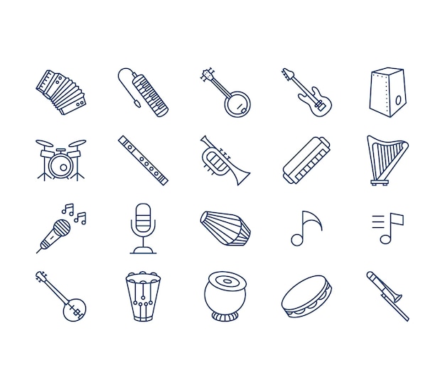 Music Instruments icon set