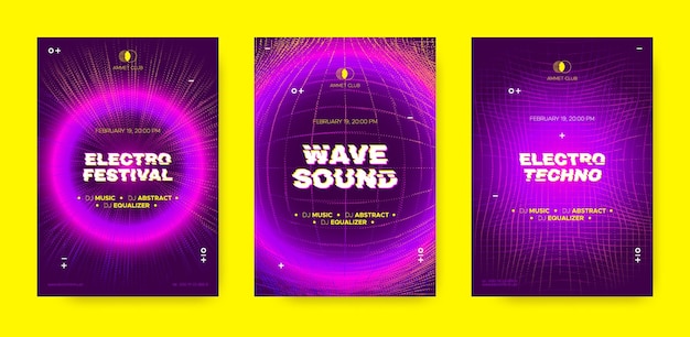 電子サウンドイベントの音楽招待状のデザイン