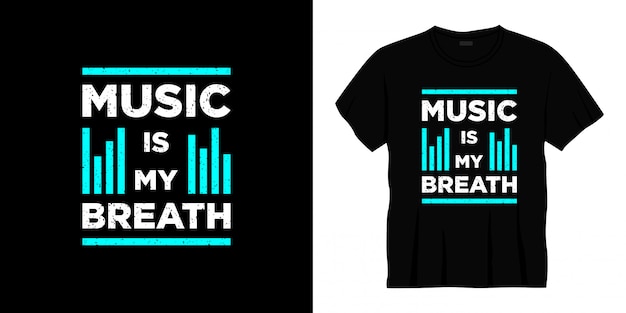 музыка это мое дыхание типографика дизайн футболки.